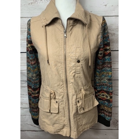 Mossimo Anorek Jacket Aztec Fleece Sleeves - Picture 1 of 7